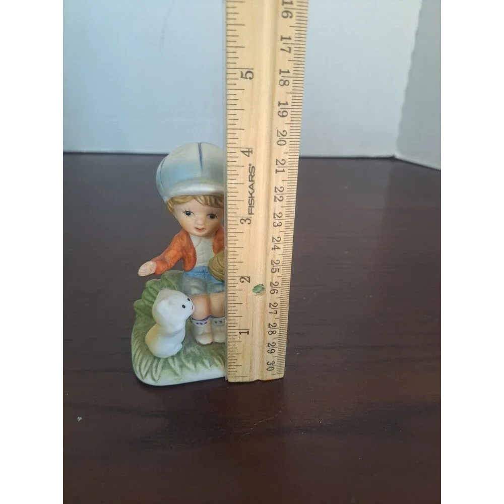 Vintage Homco Bisque Boy With Puppy #1430 Figurine